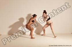 Underwear Martial art Woman Black Moving poses Athletic medium brown Dynamic poses Academic